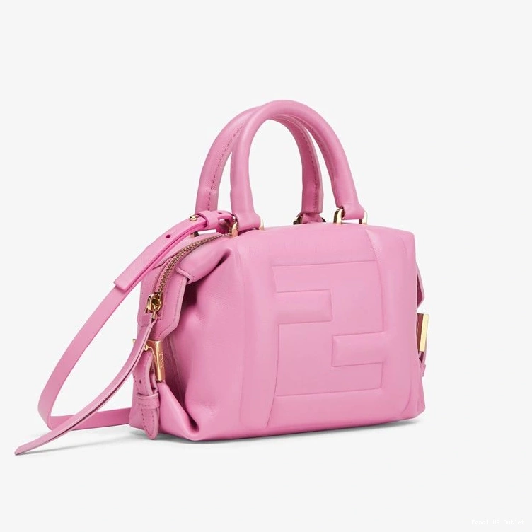 Vintage HOT Pink Nappa Fendi Mini FF Bag In Cube Leather 0721